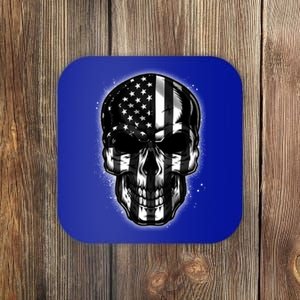 Cool American USA Flag Grunge Skull Coaster