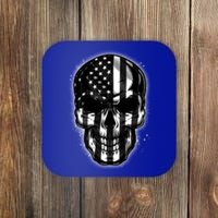 Cool American USA Flag Grunge Skull Coaster