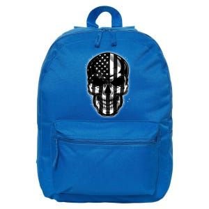 Cool American USA Flag Grunge Skull 16 in Basic Backpack