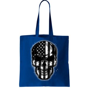 Cool American USA Flag Grunge Skull Tote Bag