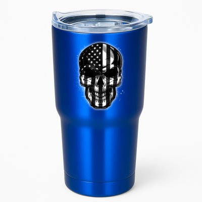 Cool American USA Flag Grunge Skull Tumbler