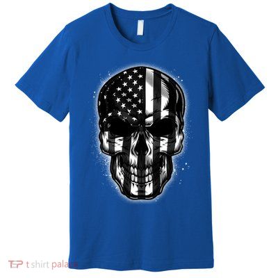 Cool American USA Flag Grunge Skull Premium T-Shirt