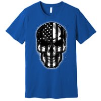 Cool American USA Flag Grunge Skull Premium T-Shirt