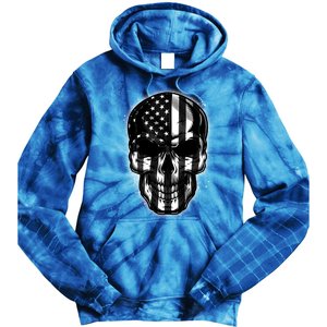 Cool American USA Flag Grunge Skull Tie Dye Hoodie