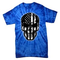 Cool American USA Flag Grunge Skull Tie-Dye T-Shirt