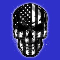 Cool American USA Flag Grunge Skull Tall Hoodie