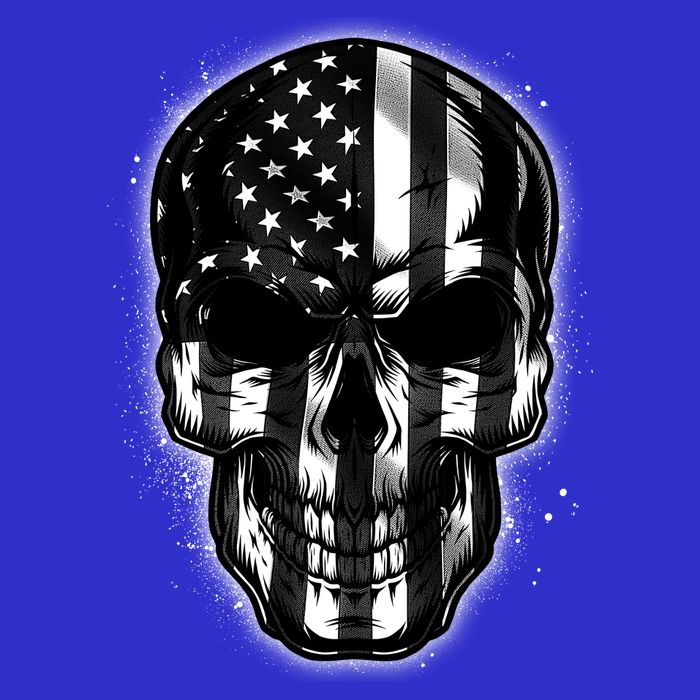 Cool American USA Flag Grunge Skull Tall Hoodie