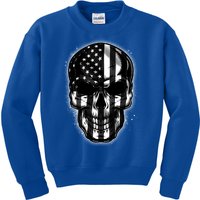 Cool American USA Flag Grunge Skull Kids Sweatshirt