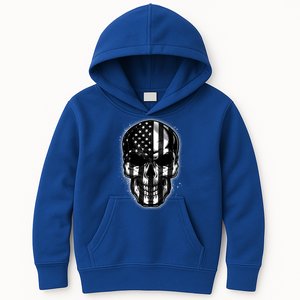 Cool American USA Flag Grunge Skull Kids Hoodie