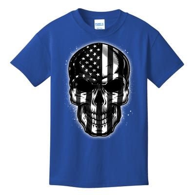 Cool American USA Flag Grunge Skull Kids T-Shirt