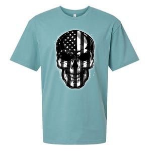 Cool American USA Flag Grunge Skull Sueded Cloud Jersey T-Shirt