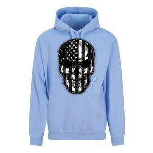 Cool American USA Flag Grunge Skull Unisex Surf Hoodie