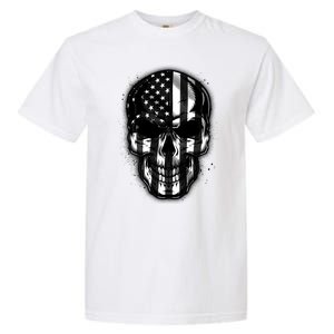 Cool American USA Flag Grunge Skull Garment-Dyed Heavyweight T-Shirt