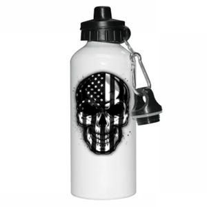 Cool American USA Flag Grunge Skull Aluminum Water Bottle