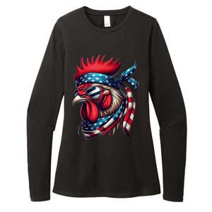 Chicken American Usa Flag Sunglasses 4th Of July Chicken Womens CVC Long Sleeve Shirt