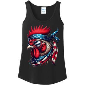 Chicken American Usa Flag Sunglasses 4th Of July Chicken Ladies Essential Tank