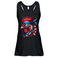 Chicken American Usa Flag Sunglasses 4th Of July Chicken Ladies Essential Flowy Tank