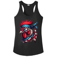 Chicken American Usa Flag Sunglasses 4th Of July Chicken Ladies PosiCharge Competitor Racerback Tank