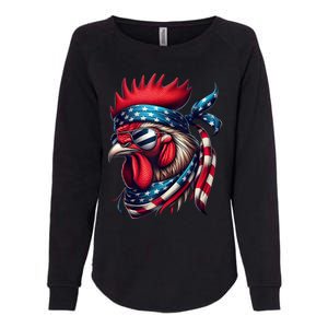 Chicken American Usa Flag Sunglasses 4th Of July Chicken Womens California Wash Sweatshirt