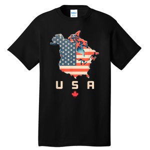 Canada And Usa Map Annex America’S 51st State! Tall T-Shirt