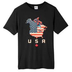 Canada And Usa Map Annex America’S 51st State! Tall Fusion ChromaSoft Performance T-Shirt