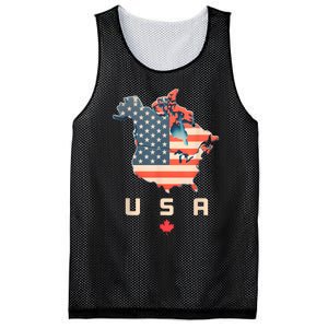 Canada And Usa Map Annex America’S 51st State! Mesh Reversible Basketball Jersey Tank