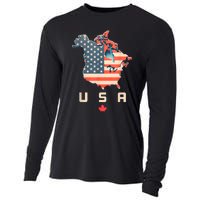 Canada And Usa Map Annex America’S 51st State! Cooling Performance Long Sleeve Crew