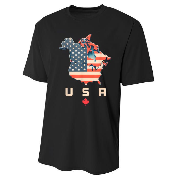 Canada And Usa Map Annex America’S 51st State! Performance Sprint T-Shirt