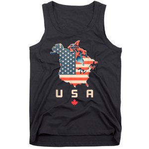 Canada And Usa Map Annex America’S 51st State! Tank Top