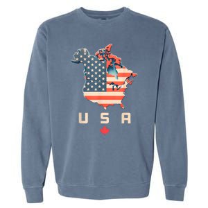 Canada And Usa Map Annex America’S 51st State! Garment-Dyed Sweatshirt