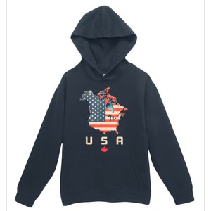 Canada And Usa Map Annex America’S 51st State! Urban Pullover Hoodie