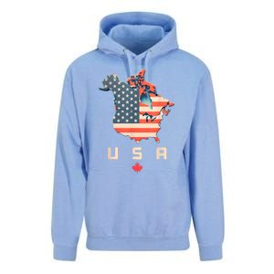 Canada And Usa Map Annex America’S 51st State! Unisex Surf Hoodie