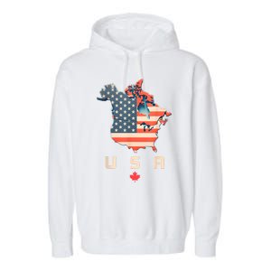 Canada And Usa Map Annex America’S 51st State! Garment-Dyed Fleece Hoodie