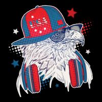 Cool American USA Flag Hipster DJ Eagle Impact Tech Backpack