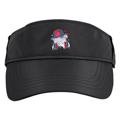 Cool American USA Flag Hipster DJ Eagle Adult Drive Performance Visor