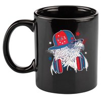 Cool American USA Flag Hipster DJ Eagle 11oz C Handle Ceramic Mug