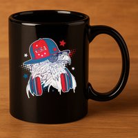 Cool American USA Flag Hipster DJ Eagle 11oz C Handle Ceramic Mug