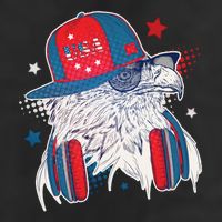 Cool American USA Flag Hipster DJ Eagle 11oz C Handle Ceramic Mug