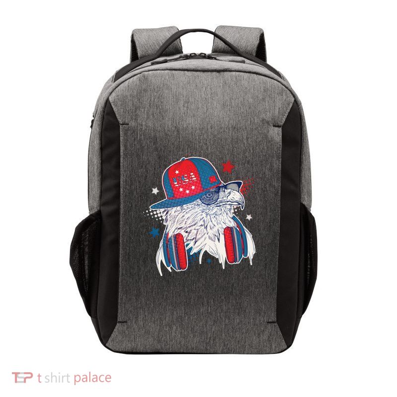 Cool American USA Flag Hipster DJ Eagle Vector Backpack