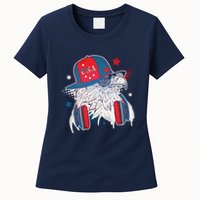 Cool American USA Flag Hipster DJ Eagle Womens T-Shirt