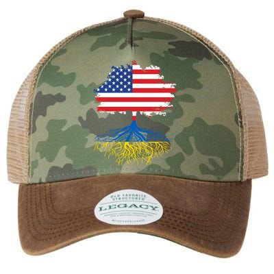 Cool American Ukrainian Roots I Stand With Ukraine USA Ukraine Flags Legacy Tie Dye Trucker Hat
