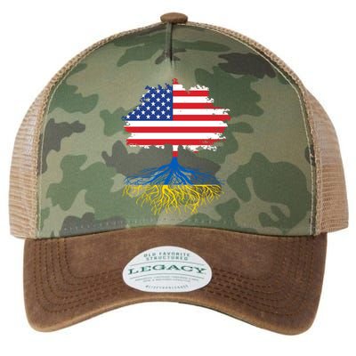 Cool American Ukrainian Roots I Stand With Ukraine USA Ukraine Flags Legacy Tie Dye Trucker Hat