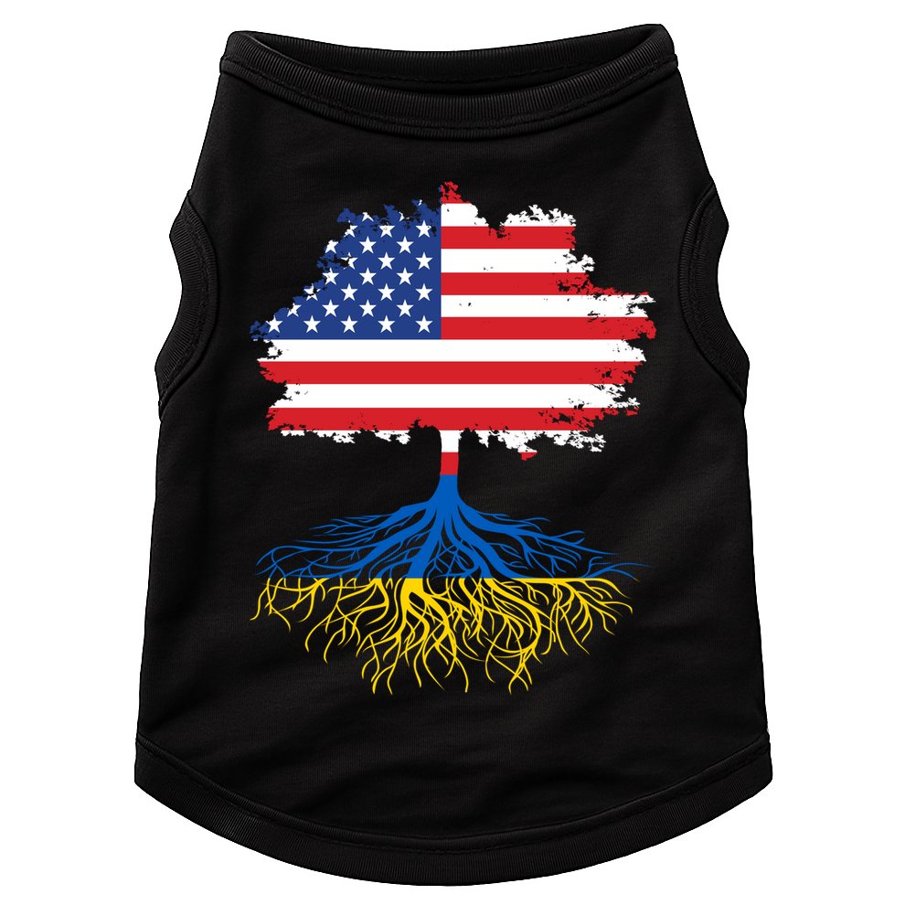 Cool American Ukrainian Roots I Stand With Ukraine USA Ukraine Flags Doggie Tank