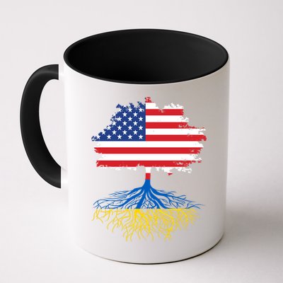 Cool American Ukrainian Roots I Stand With Ukraine USA Ukraine Flags Coffee Mug