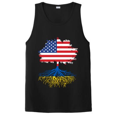 Cool American Ukrainian Roots I Stand With Ukraine USA Ukraine Flags PosiCharge Competitor Tank