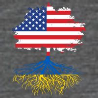 Cool American Ukrainian Roots I Stand With Ukraine USA Ukraine Flags Baby Bodysuit