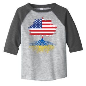 Cool American Ukrainian Roots I Stand With Ukraine USA Ukraine Flags Toddler Fine Jersey T-Shirt