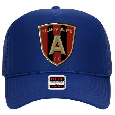 Cool Atlanta United Shield Fc High Crown Mesh Back Trucker Hat