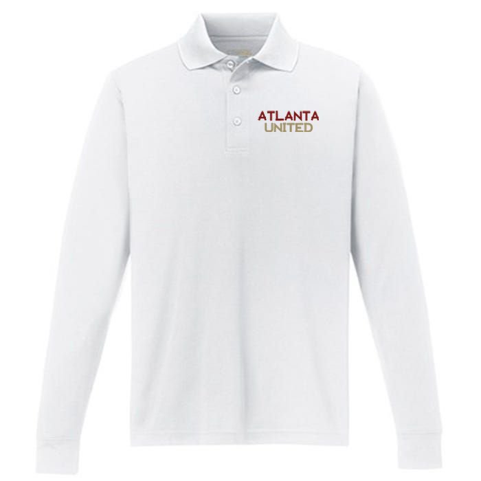 Cool Atlanta United Soccer Team Performance Long Sleeve Polo