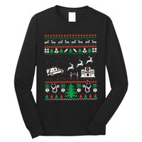 Christmas Ambulance Ugly Sweater Emergency Medical EMT Long Sleeve Shirt